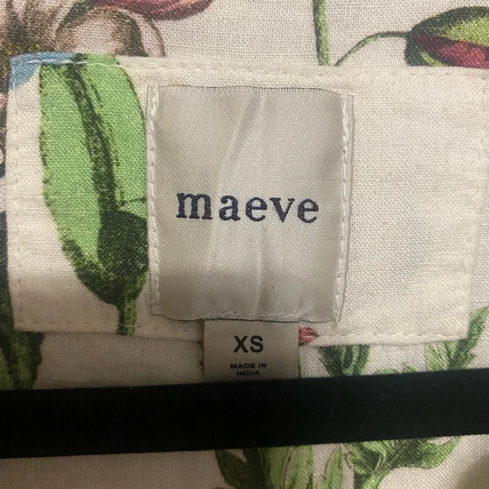 Maeve Floral Linen Maxi Dress with Tie Waist - Picture 6 of 6